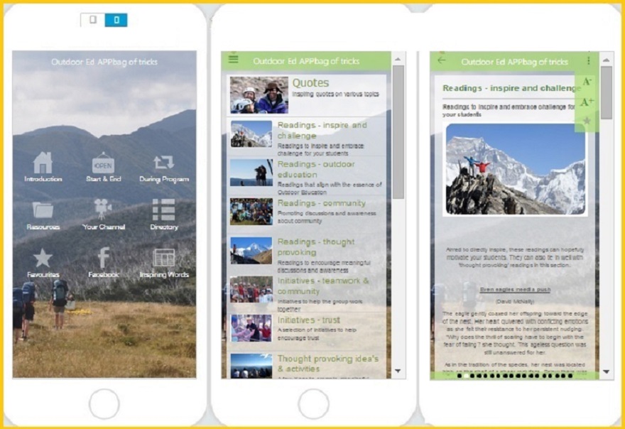 We developed an APP specific to engaging students with the great outdoors!
